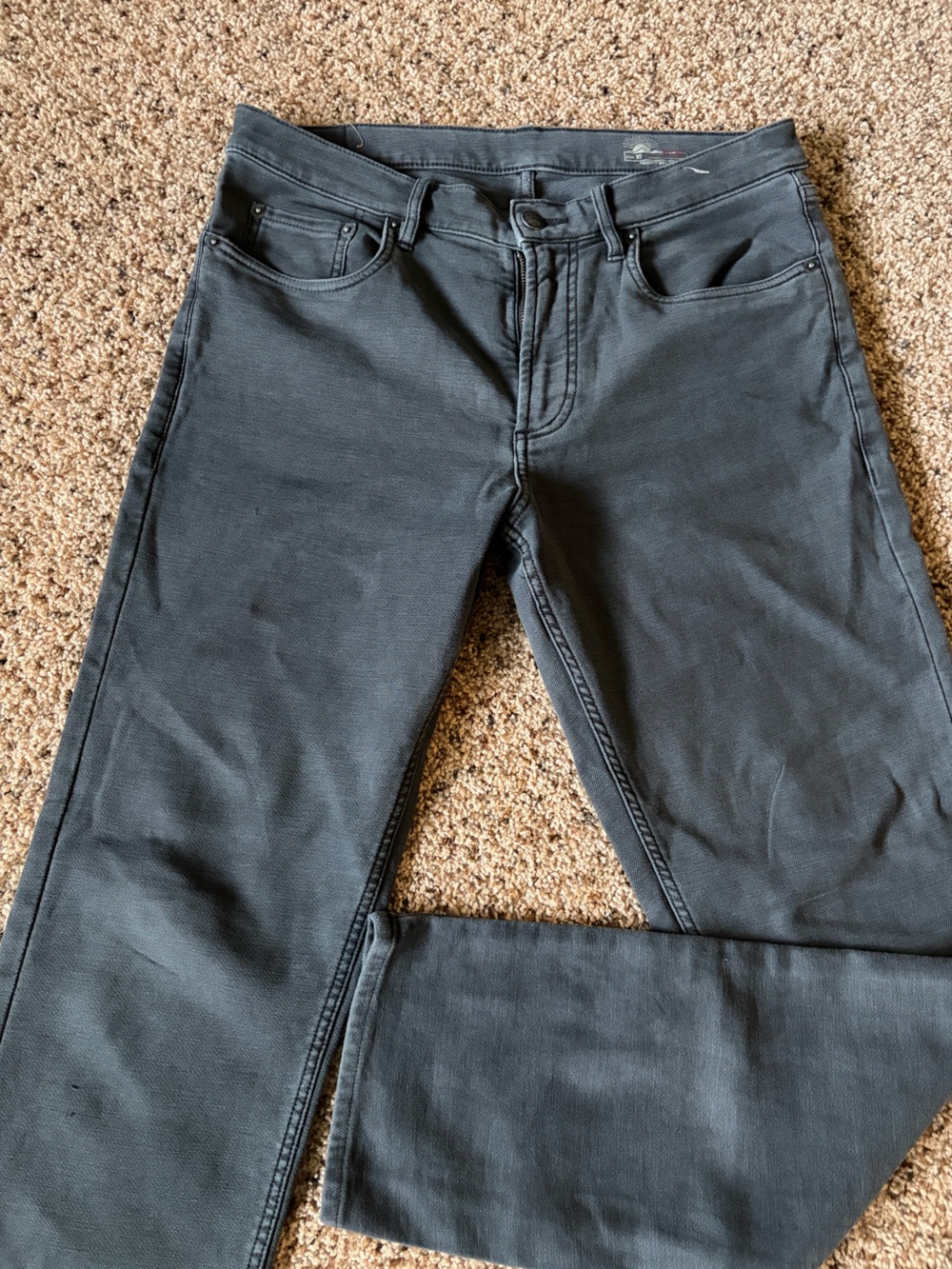 Faherty Men's Charcoal Straight Jeans